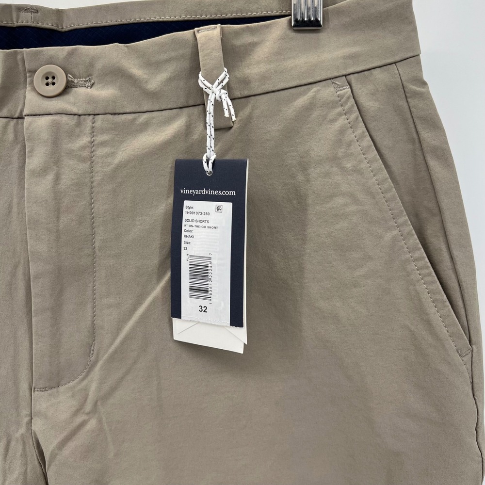 Vineyard Vines Mens 32 On-The-Go Shorts 9 Inch Inseam Khaki Tan 1H001073-250 NWT - Picture 3 of 5